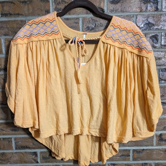 Free People Market Embroidered V-Neck Top - Picture 8 of 9